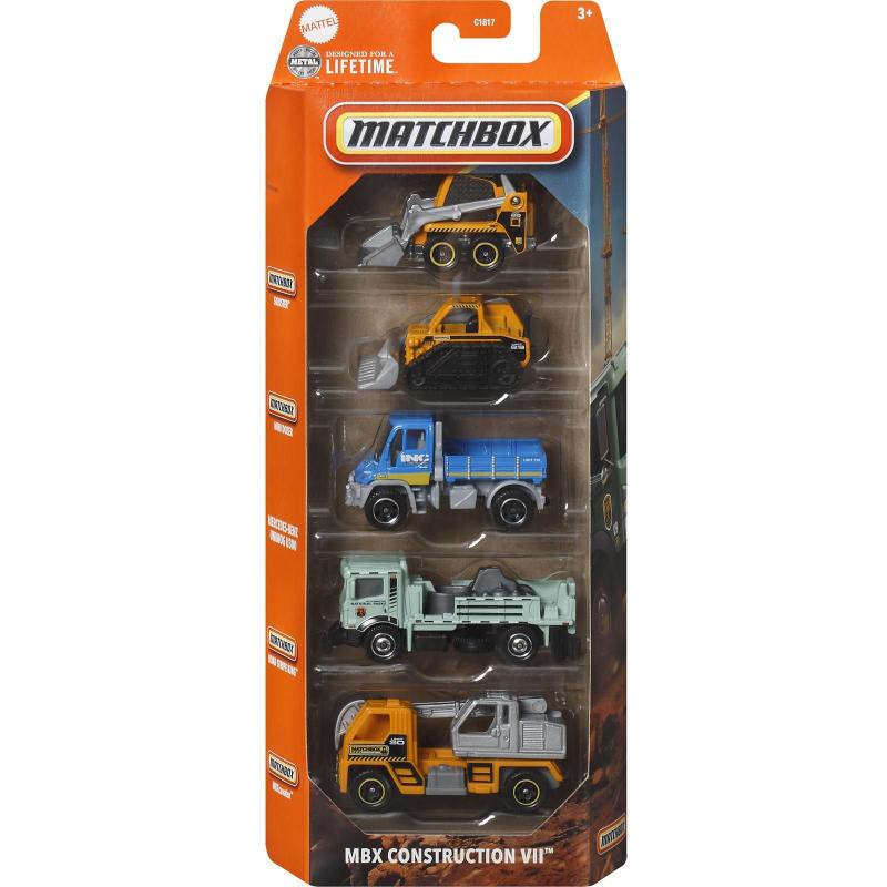 Pack 5 Matchbox - MBX Construction VII - JBX22 - Carrinhos e Cia